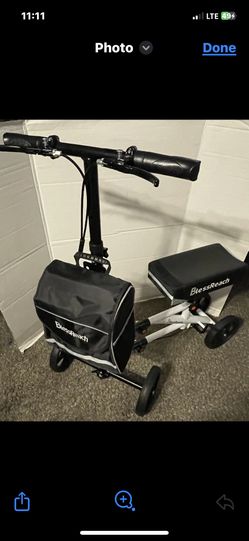 "NEW" BlessReach (GREEN) Knee Scooter Steerable Knee Walker for Foot Injuries Compact Crutch Alternative with Dual Braking System 