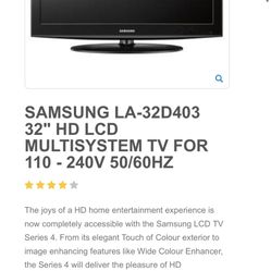 Samsung 32” TV LCD HDTV