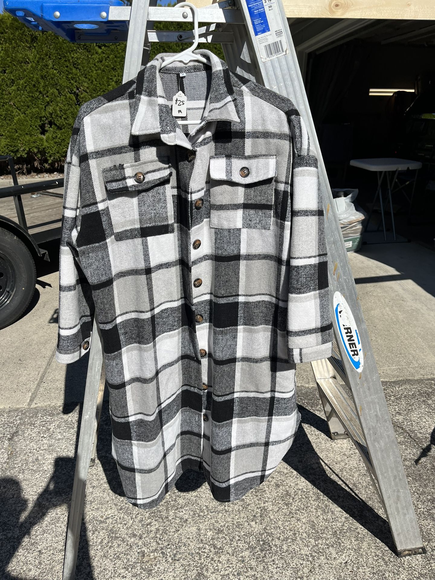 Beautiful Long Plaid Shacket-size medium 