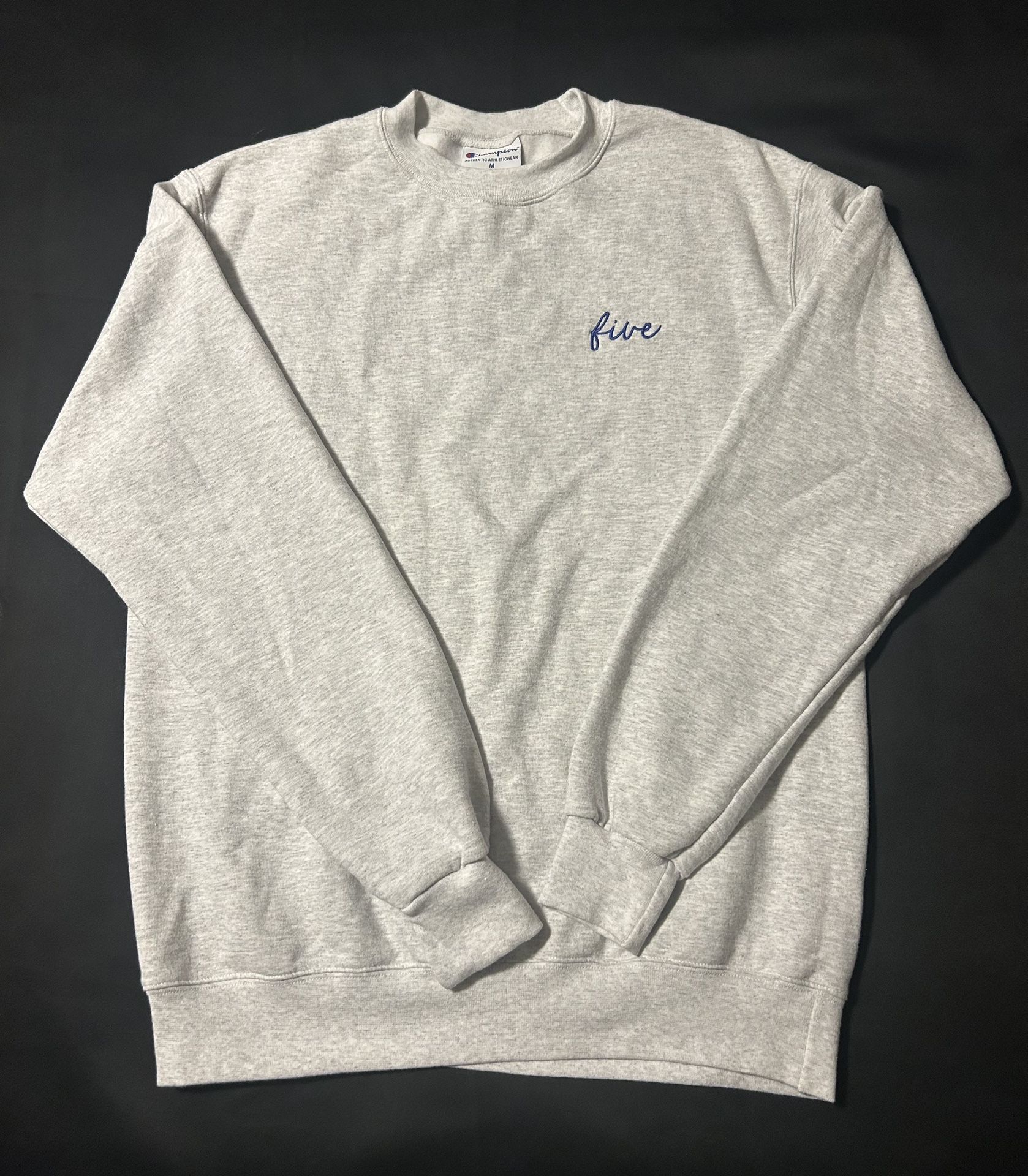 Champion Light Grey Sweatshirt Five Logo Medium