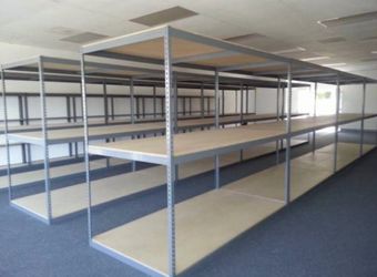 Warehouse Industrial Storage Rack Shelves 96 in W x 48 in D Boltless Shelving Similar To Uline And Grainger Delivery Available