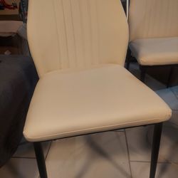 2 Beige Dining Chairs