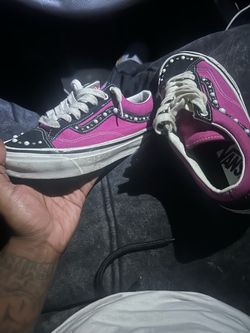 Vans Old Skool Pink Black Studded Sneakers