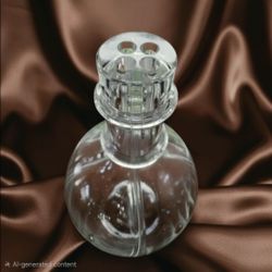 VINTAGE 4 CHAMBER COMPARTMENT GLASS LIQUOR DECANTER 11" Tall
