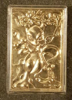 Rare 1999 Pokemon Mewtwo 23kt Gold Plated Trading Card