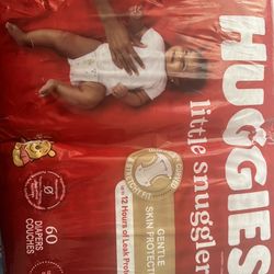 60 Count Unopened Huggies Little Snugglers Size 2