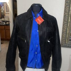 NRA LEATHER BOMBER JACKET  ‘S/M’$50