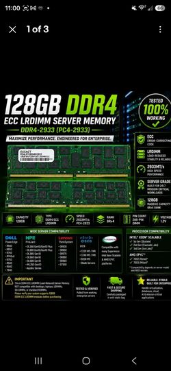128GB 8RX4 PC4-2933 SERVER RAM EXXACT RD4LR128G48H2933