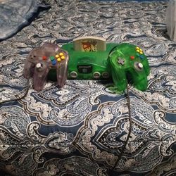 Nintendo 64, 2 Controllers, And Mario Party