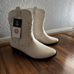 Size 4 Girls White Cowboy Boots 