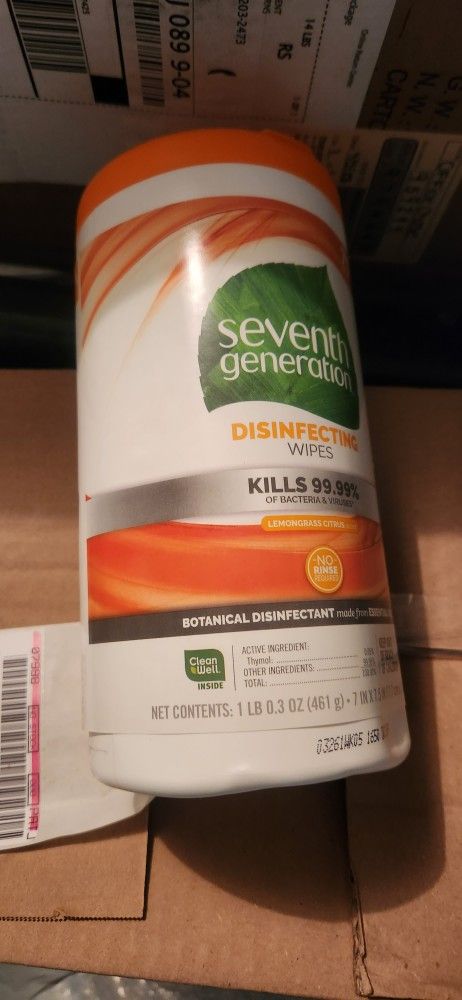 Seventh Generation Household Disinfectant Cleaning Cloths and Wipes