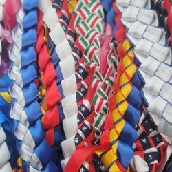 Ribbon Leis With The Flag Colors 