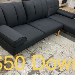 New Mid-Century Futon Sectional (Finance and Delivery)