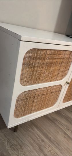 west elm ida console / White Rattan Cabinet Sideboard
