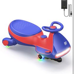 12V N7 Pro Electric Wiggle Car with Pedal, Rechargeable Battery, 2 in 1 Swing Car, 2 Speed Ride On Toy, Anti-Rollover, Flashing Wheels, Bluetooth, for