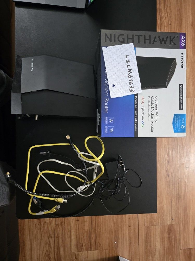 Nighthawk AX6 Netgear Wifi 6 Cable Modem/Router