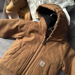carhartt infant jacket (6mos ) timberland boots 4c  Brand new 