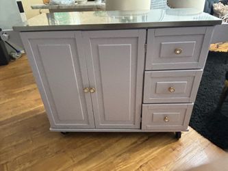 Stainless steel kitchen island