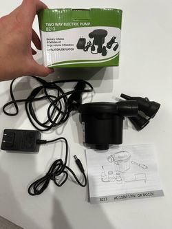 Agptek Two Way Electric Air Pump Inflator Deflator With Nozzles Ac Dc