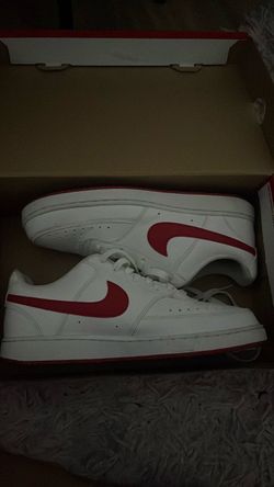 Red and white Nike