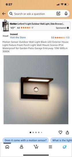 I’m New in box motion sensor outdoor wall light black waterproof light (A1)