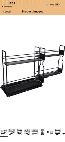 Pull Out S pice Rack Organizer for Cabinet, Slide Out Seasoning Organizer and Storage with Label Stickers, Vertical S pice Rack Shelf Pullout for Kitc