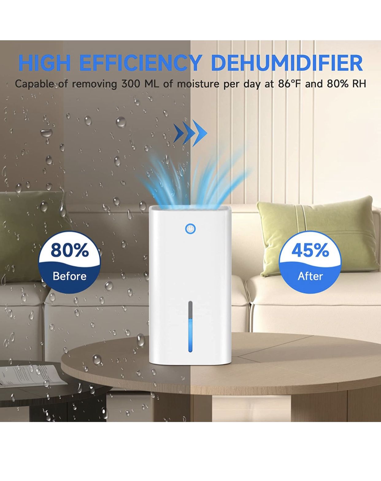 Dehumidifiers for Home, Hecceon 30 OZ Dehumidifier, Small Dehumidifiers Quiet with Auto Shut Off, Portable Compact Mini Dehumidifiers for Bedroom (280