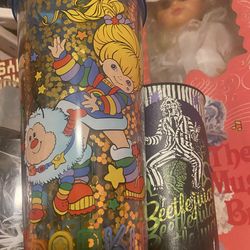 Vintage Style Rainbow Brite Glitter Tumbler - Sparkle & Twink