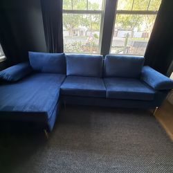 Navy Velvet Couch