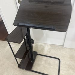 Side Table with Storage Shelves