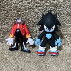 Shadow Sonic Hedgehog 3D silicone Figure Keychain with SonicX Keyring Eggman