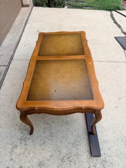 French Provincial Coffee Table with Leather Top
