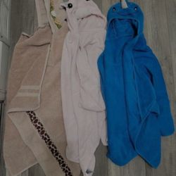 Three Infant/Toddler Hooded Towels