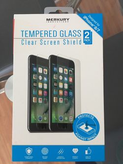 2 TEMPLETE GLASS CLEAR SCREEN SHIELD 2 pack iPhone 8/7