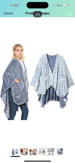 Brand new in box Bcareself Double-Sided Wearable Blanket Ultra Soft Flannel Shawl Blanket, Reversible Blanket, with Pockets, for Women and Men, Throw
