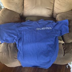 Nike LeBron air tee shirt blue.   Size medium  used good condition