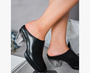 Carly Micro Platform Lug Sole Mid Block Heels