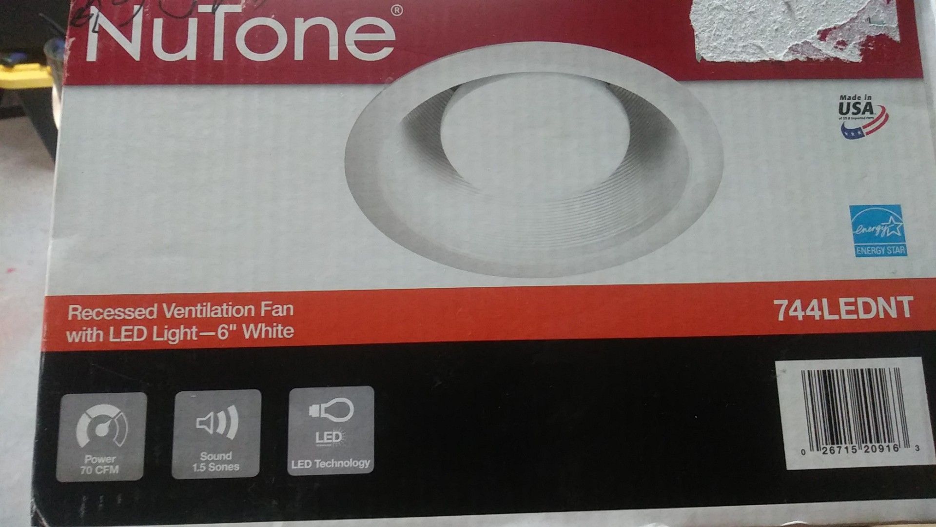 Nutone recessed ventilation fan
