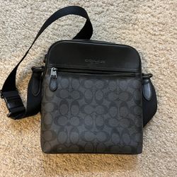 New Coach Men's Crossbody Bag Black and Grey