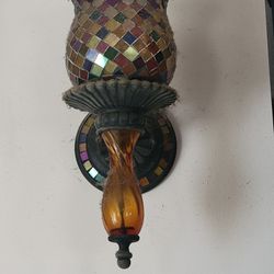 2 Sconces Amber Mixed Color