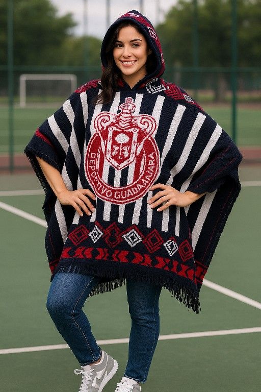 🐐🐐🔥 Chivas Poncho w/ Hood 🇲🇽 Unisex – Great Condition! ⚽
