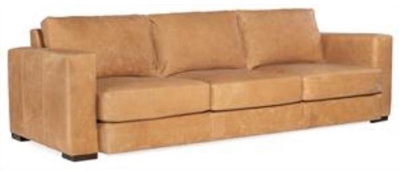 Hooker furniture leather sofa dk brown