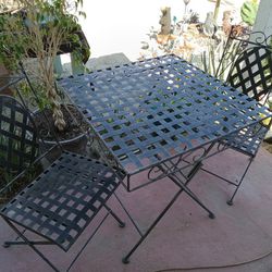 Vintage Cast Iron Three-piece Table And Chairs For Patio Or Anywhere