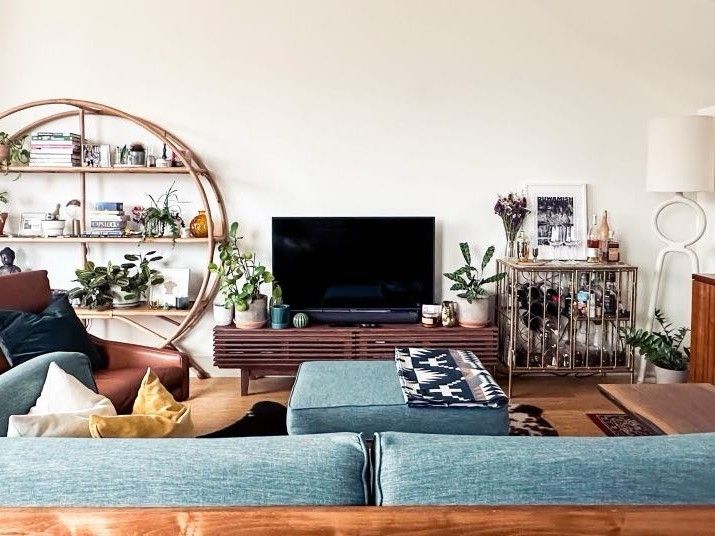 Mid-Century Wooden TV Stand w/ Storage
