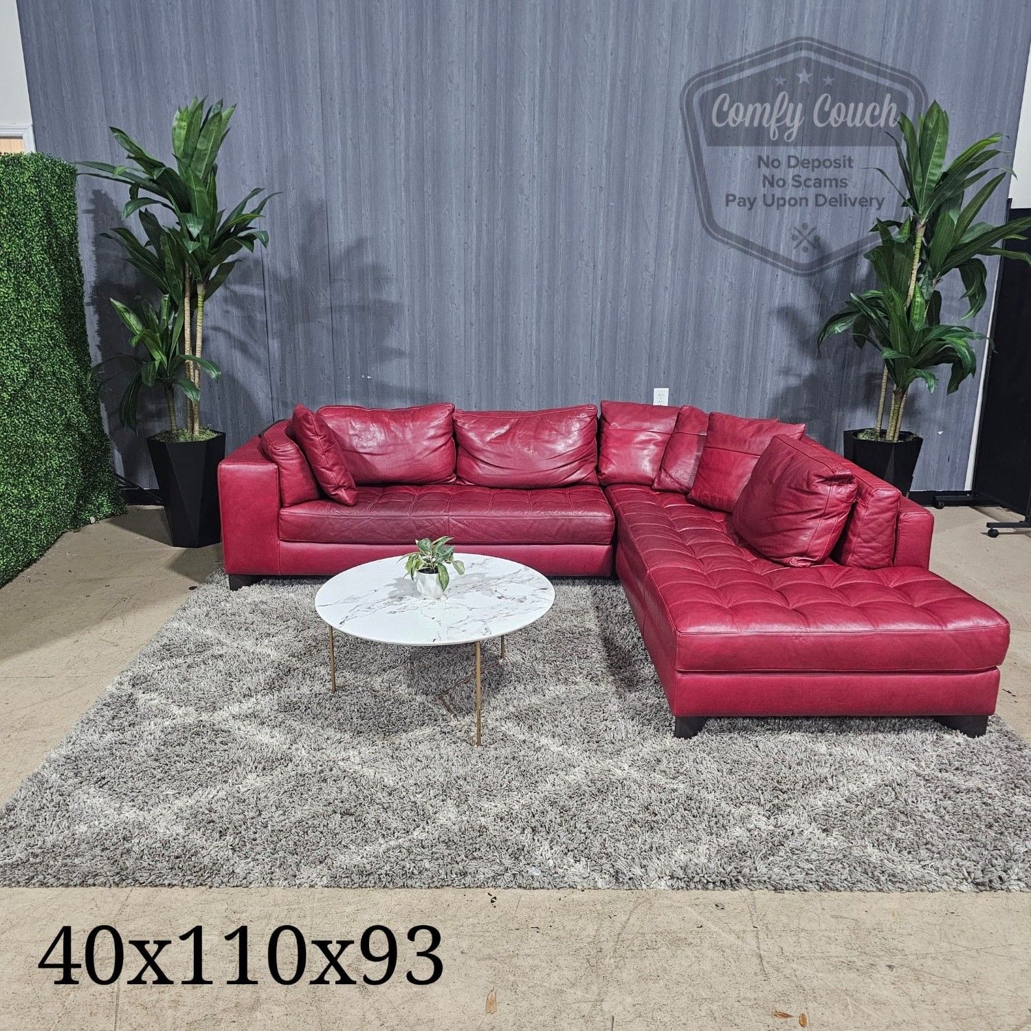 🛋️ Red Natuzzi Italia Sectional Sofa (Delivery Available!! )