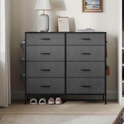 8-Drawer Dresser for Bedroom, Chest of Drawers with Side Pockets, Drawer Dividers, Fabric Storage Organizer for Closet, 13.8 x 42.1