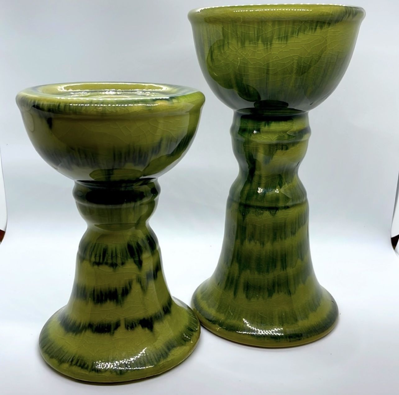 Z Gallerie Pillar Candle Holder Set, in "wasabi" green