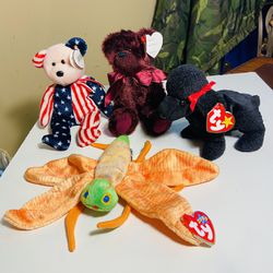 4 Vintage Ty Beanie Babies.. A Great Addition To Your Collection 