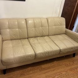 A Cream, Leather Couch