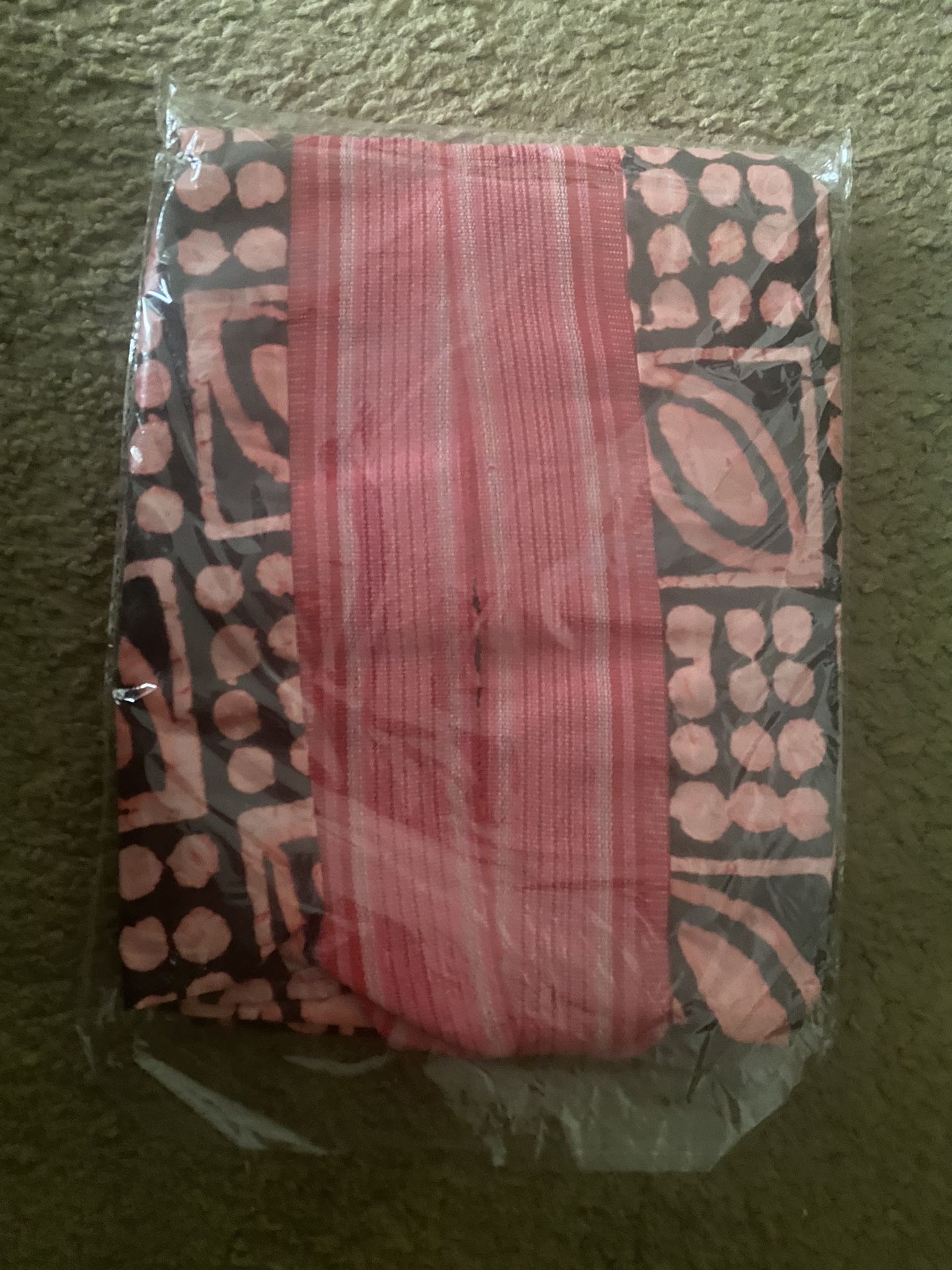 African New Kapala Dye Long Dress Pink Color With Matching Scarf 🧣